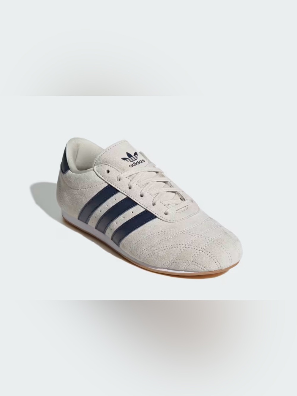 adidas Men’s Samba-Inspired Suede Sneaker - White with Navy Stripes